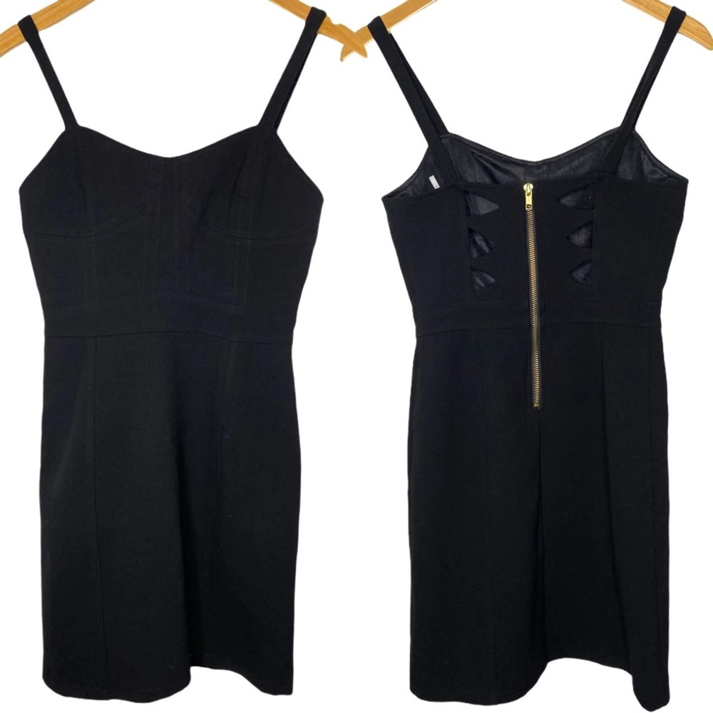 Sparkle & Fade | Black Bodycon Cut-Out Back Dress - XS